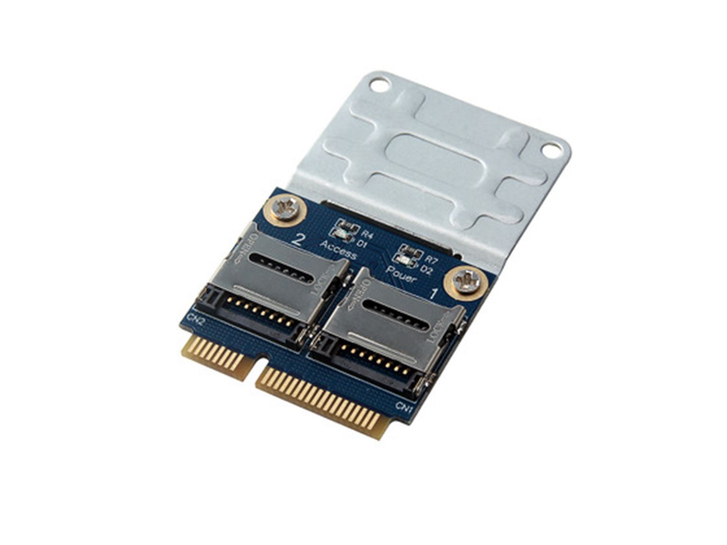 Dual TF Micro SD SDHC SDXC SSD HDD card to Mini PCI-e with half Bracket Memory Card