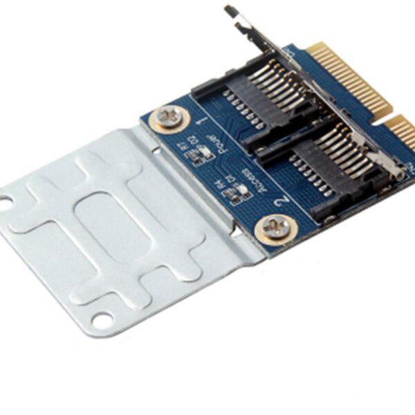 Dual TF Micro SD SDHC SDXC SSD HDD card to Mini PCI-e with half Bracket Memory Card