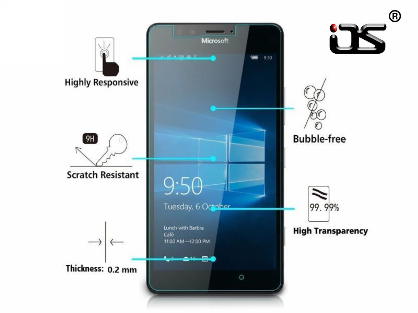MicroSoft Lumia 950 Tempered Glass